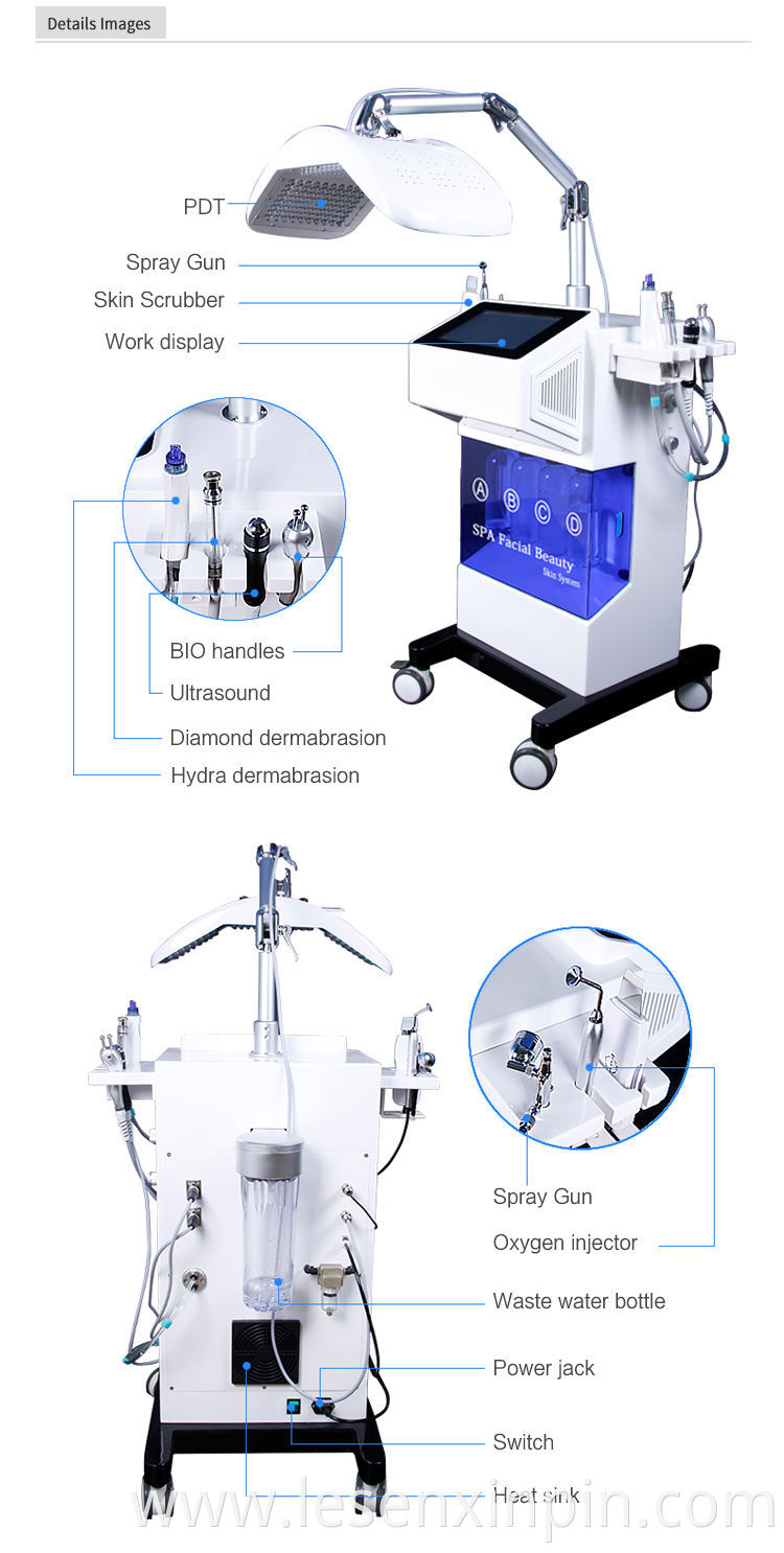 8 In1 Facial Skin Care System vertical Jet Peel Water Oxygen Therapy Facial Machine